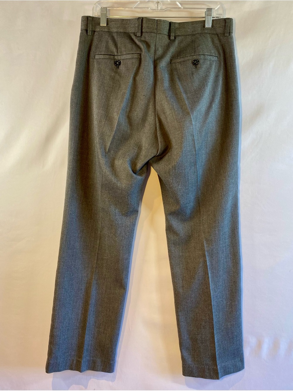 Express Producer Men's Herringbone Straight-Front Gray Dress Pants, 32x30 - Picture 4 of 10